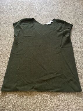 Loft sleeveless dark forest green sweater